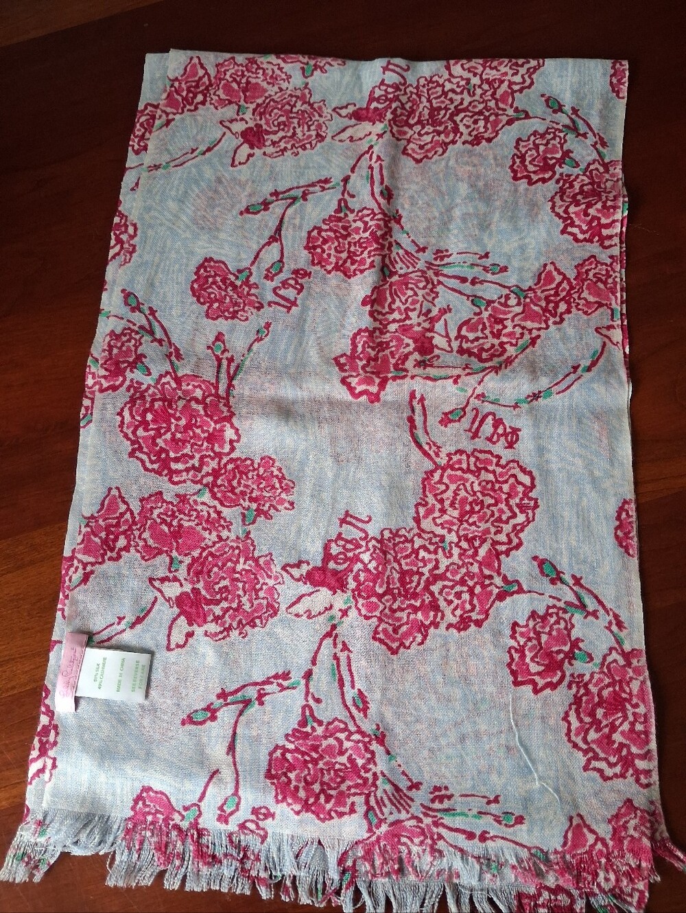 Lilly Pulitzer Murfette Scarf Sorority Pi Beta Phi Silk/cashmere EUC